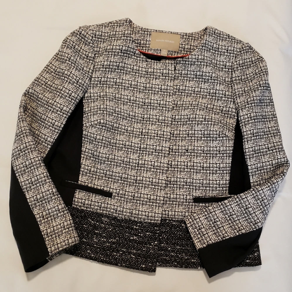 Black and white crop jacket